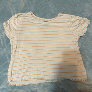 Wild Fable Striped Kids Top - White and Orange